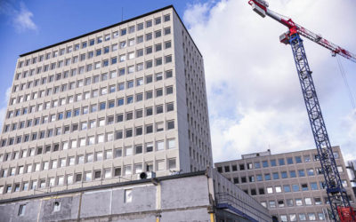 Déconstruction de la tour CAF du Havre